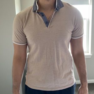 Zara beige polo with design